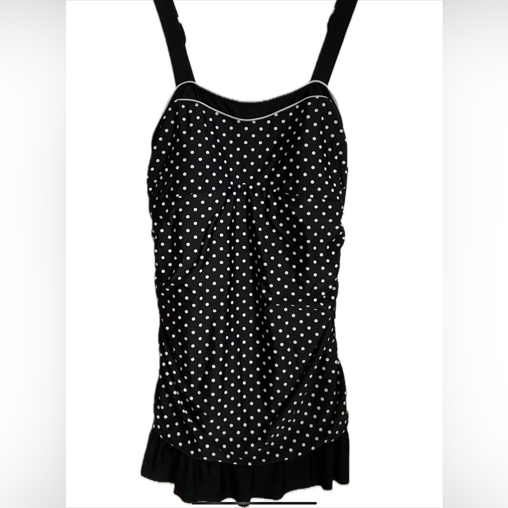 BALTEX  One Piece Black & White Polka dot Swimsuit.